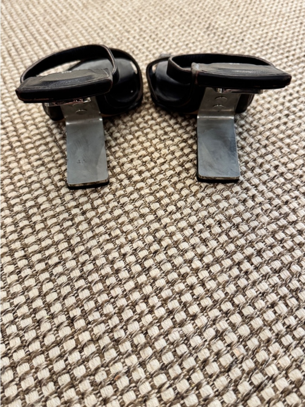 Fendi Brown and Black FF Logo Square-Toe Heels - Picture 3 of 8